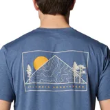 Remera gris de manga corta con logo de Columbia en el pecho.