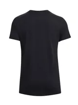 Remera negra de Under Armour con logo blanco estampado en el frente.