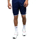 Short deportivo Umbro Strike para hombre, color azul marino con ribete blanco y logo de la marca en la pierna.