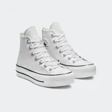 Zapatillas Converse Chuck Taylor All Star Lift de caña alta, color blanco, con plataforma y logo de la marca en el lateral.