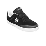 Championes grises de skate marca Etnies, modelo Marana, con logo blanco en el lateral, cuello acolchado con interior azul y suela blanca con base marrón.