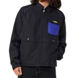 Campera negra de la marca Rip Curl, con bolsillo frontal en contraste y cierre completo.