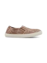 Zapatillas slip-on azules de algodón orgánico con suela de caucho natural.