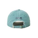 Gorra de béisbol color celeste con logo Rip Curl bordado en blanco en el frente.