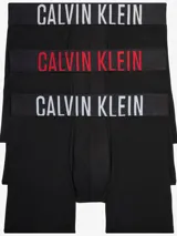Pack de 3 boxer briefs en negro con cintura elástica de Calvin Klein, confeccionados en mezcla de poliéster y elastano.