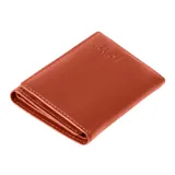 Billetera plegable de cuero negro Caterpillar con clip para billetes, tres ranuras para tarjetas y compartimento de malla. Cuenta con protección RFID.