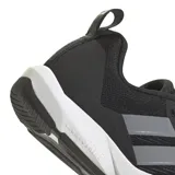 Championes de entrenamiento Adidas Rapidmove 2, color negro con detalles en gris, con las tres tiras características de la marca en los laterales.
