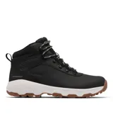 Bota de senderismo Columbia Newton Wander Ltr, color negro con suela blanca y detalles en marrón. Fabricada en cuero impermeable con tecnología Omni-Tech y suela Omni-Grip.