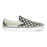 Zapatillas Vans Classic Slip-On con estampado a cuadros en blanco y negro.