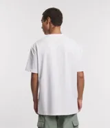 Remera relaxed de algodón con efecto grueso, color azul marino, cuello redondo y manga corta.