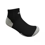 Medias deportivas de corte bajo, color negro con talón y puntera en gris.