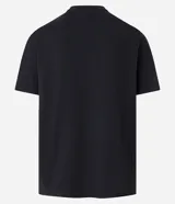 Remera relaxed de algodón con efecto grueso, color azul marino, cuello redondo y manga corta.