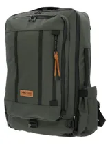 Mochila RKF Water Resistant unisex color verde oscuro, confeccionada en poliéster reciclado. Cuenta con compartimento principal con cierre cremallera a prueba de agua, bolsillo interior para laptop de 15´, compartimento frontal con cierre cremallera a prueba de agua y bolsillos interiores, bolsillo frontal con cierre cremallera, bolsillos laterales expandibles con borde superior elástico para botellas, cierre expansible, correa removible y ajustable, correas de hombro ajustables y ocultables en un bolsillo trasero especial, almohadillas en la espalda para una mayor comodidad, pasador para manilla de maleta, forro interior 100% poliéster reciclado e incluye llavero mosquetón.