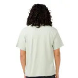 Remera verde de manga corta con cuello redondo y logo ovalado de Rip Curl estampado en el pecho.