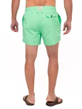 Short de baño azul eléctrico con cintura elástica y cordón ajustable.