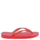 Ojotas Havaianas Top unisex color gris con tiras plateadas con diseño geométrico y logo de la marca.