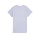 Remera deportiva Puma Velocity color lila, de corte clásico y mangas cortas, con logo estampado en el pecho.