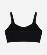 Soutien modelo top, color lila, hecho en microfibra sin relleno, con aro, sin costura y con textura acanalada/trenzas.