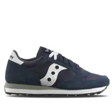 Championes de hombre con diseño casual, combinando материалов de gamuza y malla en color azul marino y blanco.