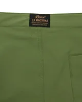 Short de baño negro con cordón ajustable en la cintura y logo de Deus Ex Machina con una palmera bordado en la pierna derecha.