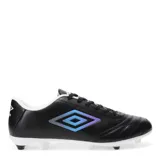 Championes de fútbol Umbro Classico II HG para hombre, color blanco con detalles en negro, con cordones y tapones.