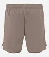 Bermuda deportiva color bordó, confeccionada en poliéster, con cintura elástica, cordón interno ajustable y short de compresión incorporado.