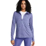 Remera deportiva Under Armour Tech color verde claro jaspeado, de manga larga y cuello con cremallera corta. Logo de la marca estampado en el pecho.