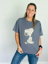 T-Shirt de algodón con elastano, de corte amplio y suave al tacto, con estampado grande de un personaje en la parte frontal.