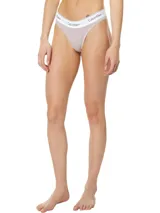 Colaless Calvin Klein de la línea Modern Cotton, color gris, con cintura elástica blanca con logo de la marca.