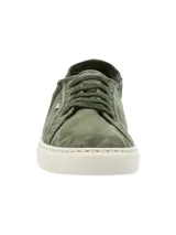 Zapatillas bajas color verde militar, hechas en España con algodón orgánico.