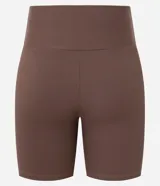 Bermuda deportiva marrón de microfibra acanalada.