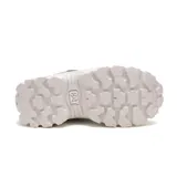 Championes Caterpillar Intruder Lite color gris con detalles en gamuza y suela chunky blanca.