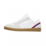 Zapatillas de skate marca éS, modelo EOS, color blanco con detalles en rojo y azul.