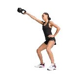 Musculosa deportiva Puma Tad Essential Racerback Tank, color negro, con espalda racerback y logo estampado en el frente.