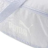 Bandolera Puma color lila con logo estampado en blanco y cierre de cremallera.