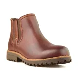 Bota de cuero color marrón, con diseño casual y suela de goma para mayor confort.