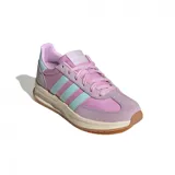 Championes Adidas Run 70s 2.0 de mujer, color lila con detalles en celeste y suela color crema.