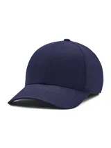 Gorro Under Armour Armourvent Stretch color beige con logo bordado en marrón.