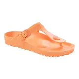 Sandalia de tira de dedo color naranja, fabricada en material EVA, de diseño cómodo y regulable.