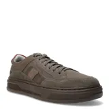 Championes urbanos Democrata modelo WIDE, color marrón tabaco, con cordones y detalles en cuero.