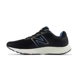 Championes New Balance 520 V8, color negro con detalles en azul y amarillo, diseñados para running.