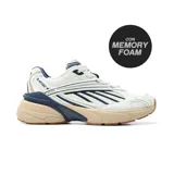 Championes deportivos Hi-Tec Vektor, color blanco con detalles en azul marino y suela en color arena.