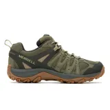 Zapatillas de senderismo Merrell Accentor 3, color verde oliva con detalles en marrón oscuro y suela marrón.