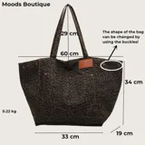 Bolso tote de lona con estampado de leopardo y asas de hombro.