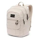 Mochila Columbia unisex color crema, modelo Buxton 26L. Cuenta con dos compartimentos internos separados, funda con forro polar para portátil de hasta 15 pulgadas, dos bolsillos para botellas de agua, bolsillo con forro polar para gafas de sol y llavero.