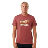 Remera Rip Curl color bordó con estampado del logo de la marca en el pecho.