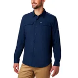 Camisa de manga larga Columbia Silver Ridge 2.0 para hombre, color azul marino. Confeccionada con tecnología Omni-Shade UPF 50 para protección solar y Omni-Wick para absorción de humedad y secado rápido. Cuenta con ventilación, mangas enrollables con soportes y dos bolsillos en el pecho.