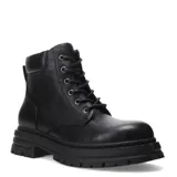 Bota acordonada de caña media con suela track robusta y diseño de estilo militar.