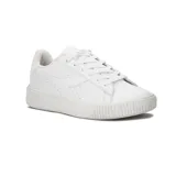 Zapatillas blancas de mujer con diseño clásico y suela de goma, ideales para uso diario.