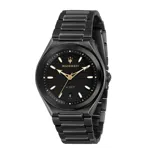 Reloj Maserati Triconic para hombre, con caja y pulsera de acero inoxidable color negro.